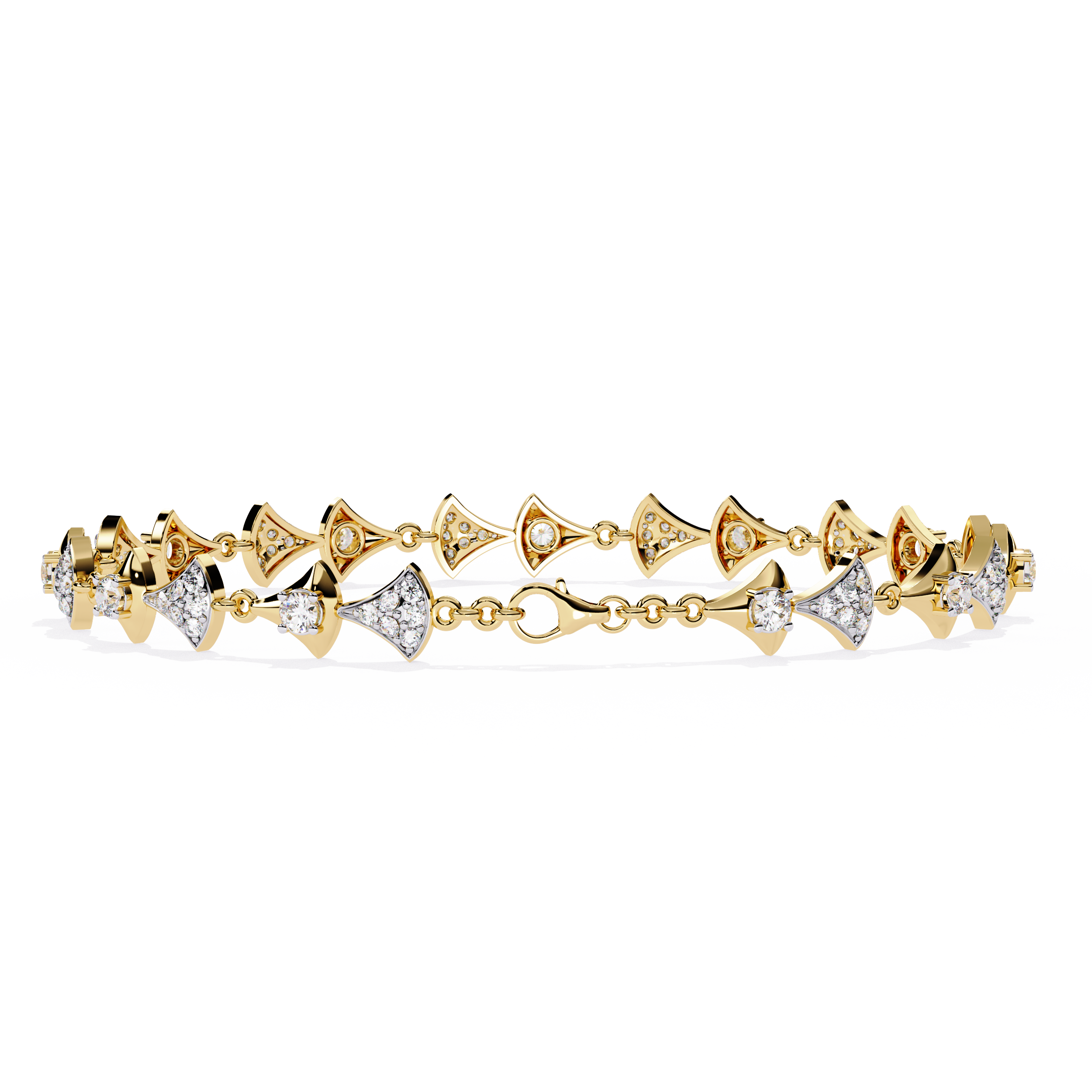 Solitairekart 1.26ct Fan-shaped Natural Diamond Bracelet-HI Color, VS-SI Clarity